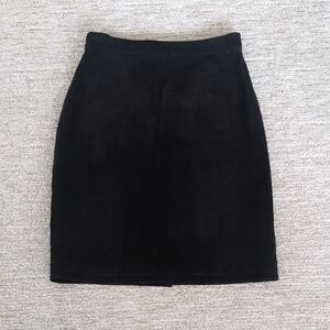 Vintage Suede Black Pencil Skirt
